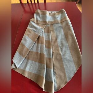 Tibi Tan and Gray A-Line Skirt